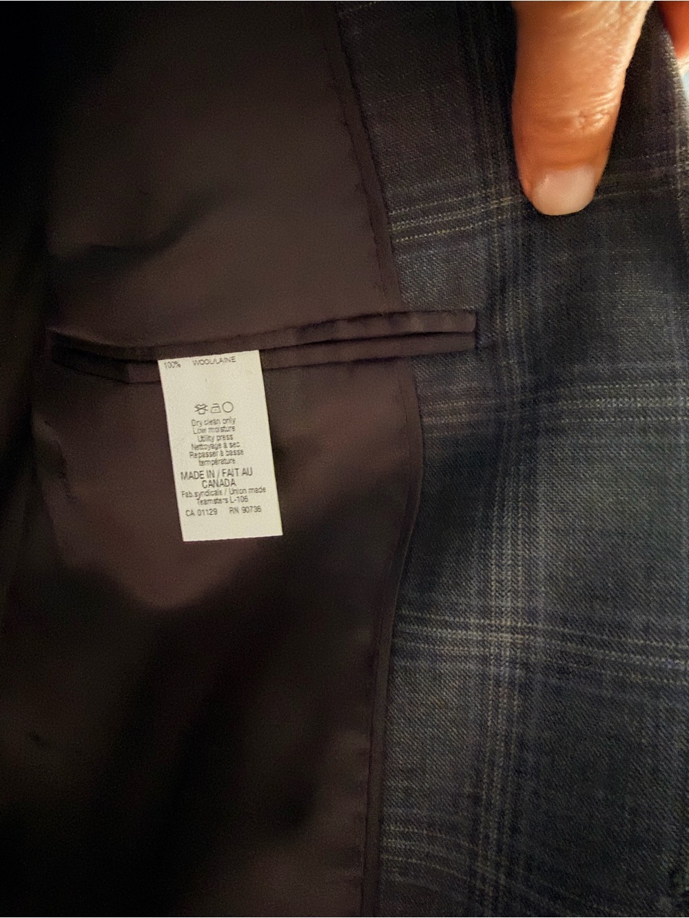 Calvin Klein Gray Windowpane Sport Coat - Picture 3 of 4